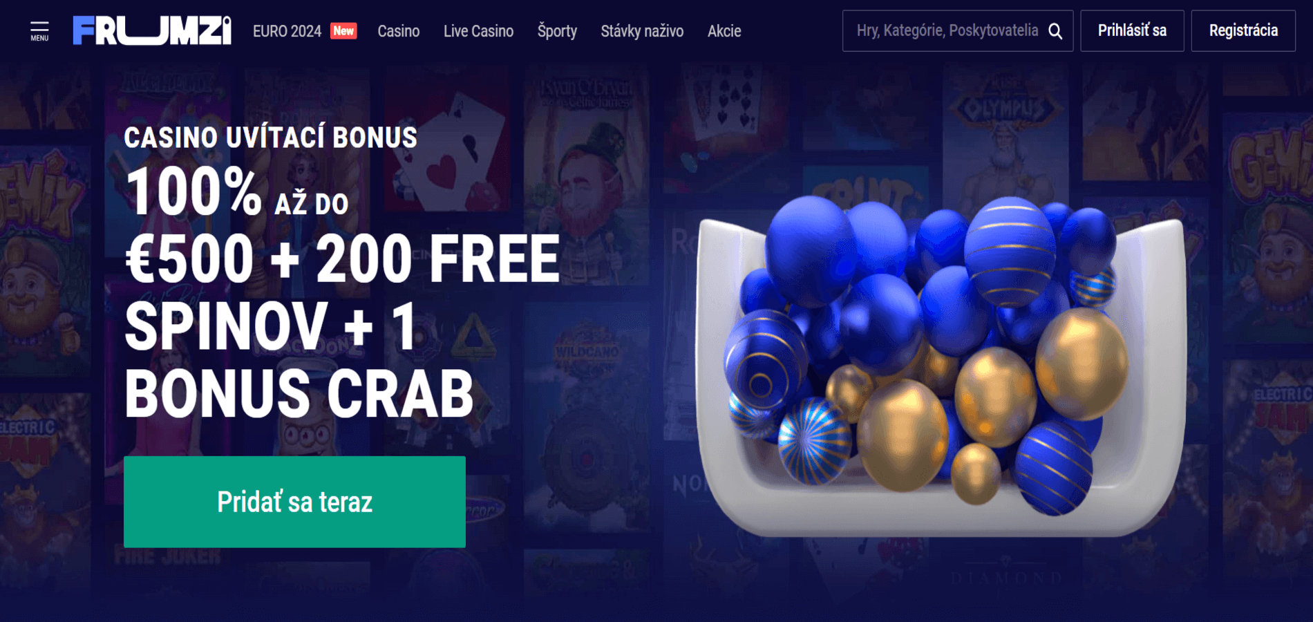 Frumzi casino vstupný bonus